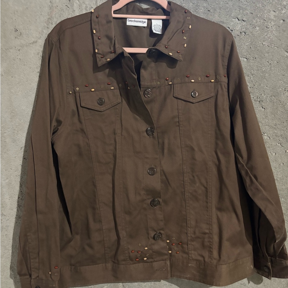 Breckenridge Brown Studded Jean Jacket